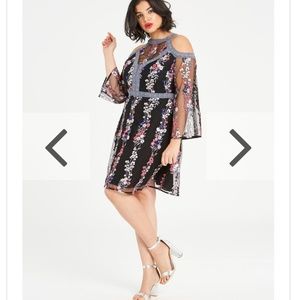 Floral Cold Shoulder Dress